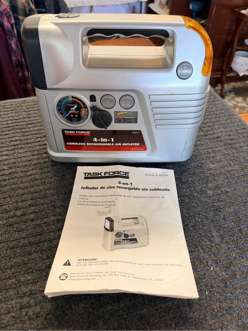 NWOB Task Force Cordless Rechargeable Air Inflator with LED Light 4-in-1